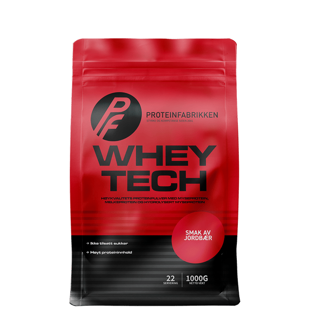Proteinfabrikken Whey Tech – Jordbær proteinpulver